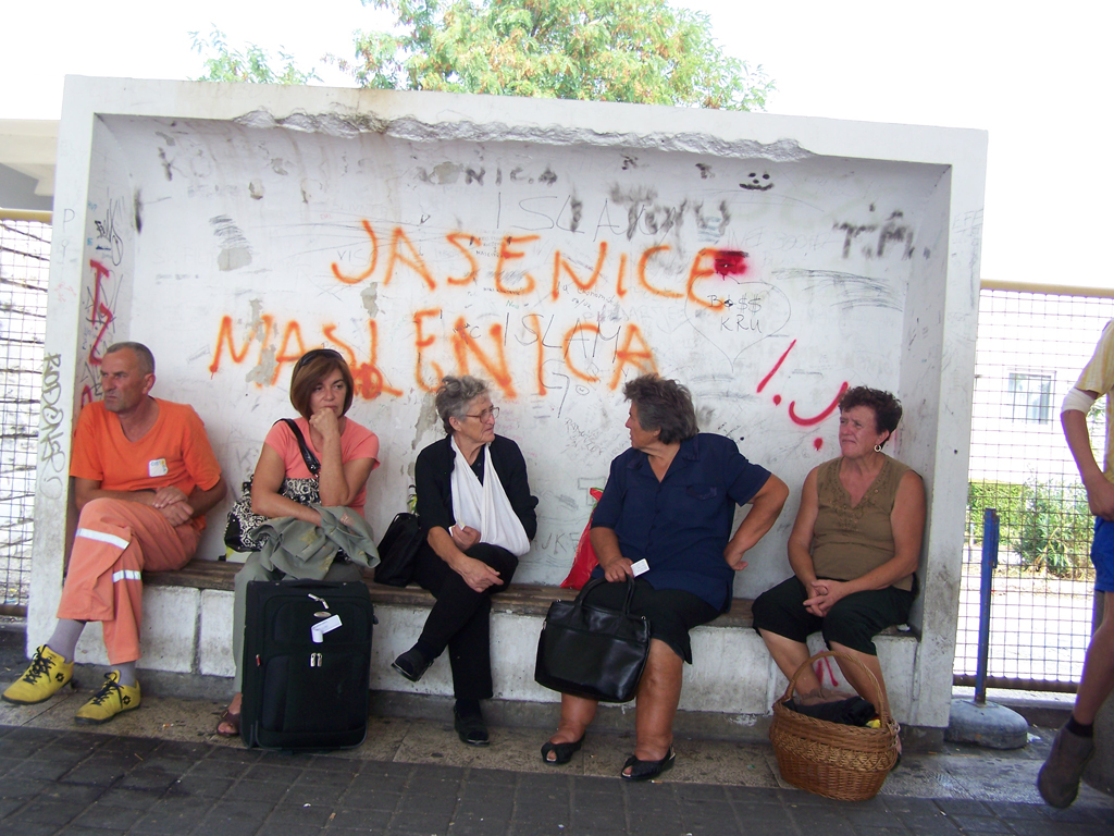 Locals at Zadar bus station